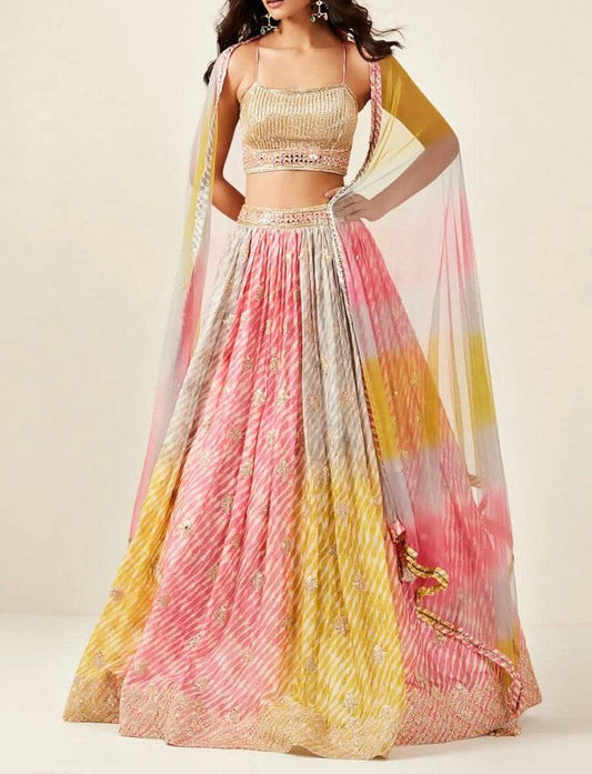 pastel mix designer lehenga